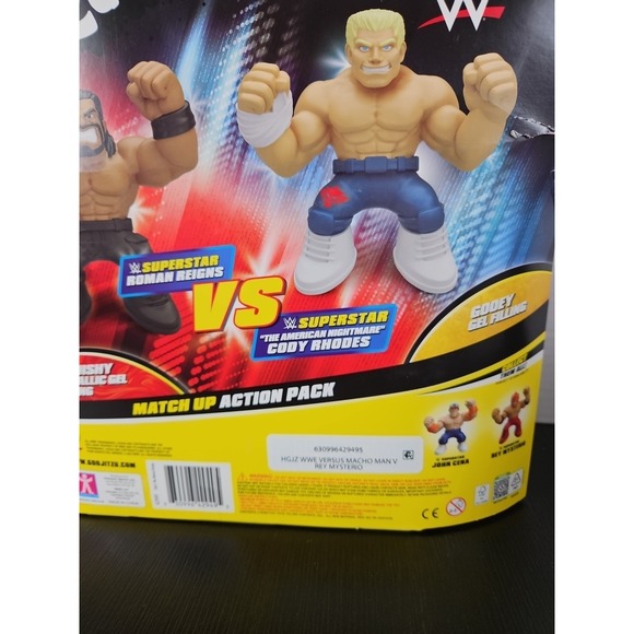 Goo Jit Zu Action Figure Set Multicolor WWE Roman Reigns Cody Rhodes Stretchy - Picture 7 of 7